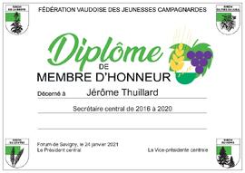 Diplôme membre d'honneur, Jérôme Thuillard