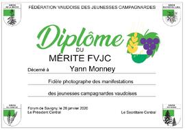 Diplôme du mérite, Yann Monney
