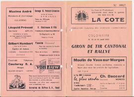 Livret de fête, Tir Cantonal et Rallye, Livret de fête