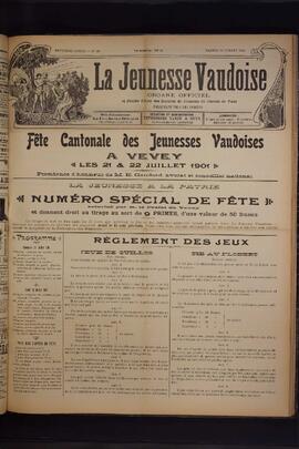 Journal, La Jeunesse Vaudoise, Pré-FVJC, 1901 N°29