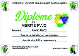 Diplôme du mérite FVJC, Robin Curty