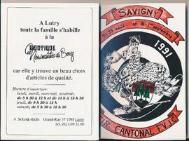 Livret de fête, Tir Cantonal, Savigny