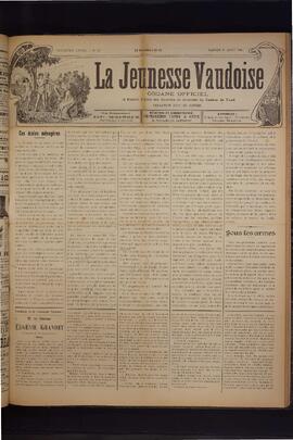 Journal, La Jeunesse Vaudoise, Pré-FVJC, 1901 N°35