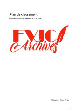 Plan de Classement, commission des Archives