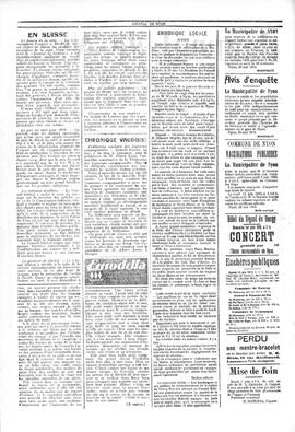 Journal de Nyon, Federation Vaudoise des Jeunesses campagnardes