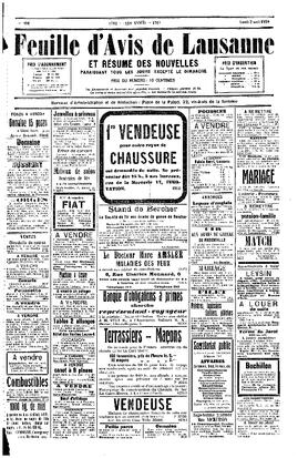 Feuille d'avis de Lausanne, Socitétés