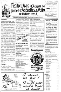 Feuille d’avis du district d’Avenches, Giron de la Broye FVJC