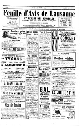Feuille d'avis de Lausanne, Fédération vaudoise des Jeunesses Campagnardes