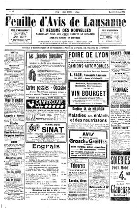Feuille d'avis de Lausanne, Conférences