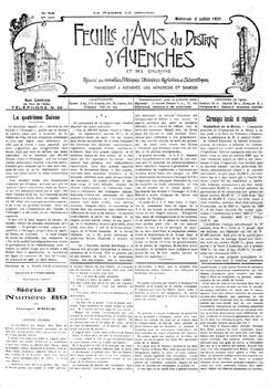 Feuille d’avis du district d’Avenches, Chronique locale et régionale