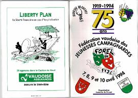 Livret de fête, 75eme Foederis, Grenet (Forel-Lavaux)