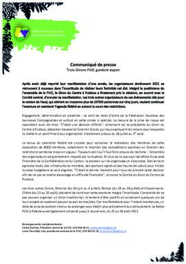 Communiqués de presse, Trois Girons FVJC gardent espoir