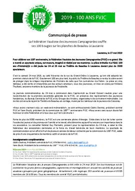 Communiqués de presse, Spectacle 100ème