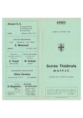 Livret de fête, Concours Théâtral, Arnex-sur-Orbe