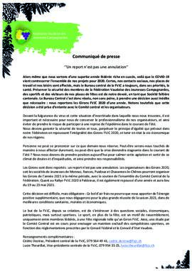 Communiqués de presse, Un report n’est pas une annulation